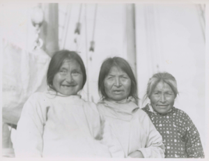 Image: 3 Polar Eskimo [Inughuit] women who were with Peary on North Pole expedition [Tukummeq, Inugarssuk, Arnanguaq]]